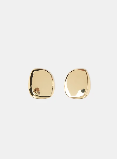 Metal Button Earrings