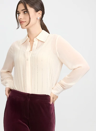 Rhinestone Detail Blouse