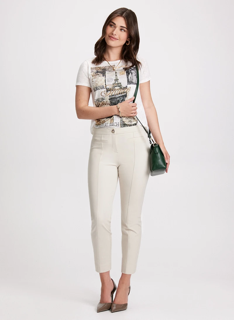 T-shirt à imprimé Paris et pantalon longueur cheville