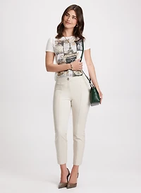 T-shirt à imprimé Paris et pantalon longueur cheville