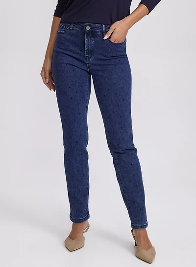 Rhinestone Embellished Jeans