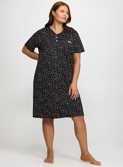 Polka Dot Print Nightgown