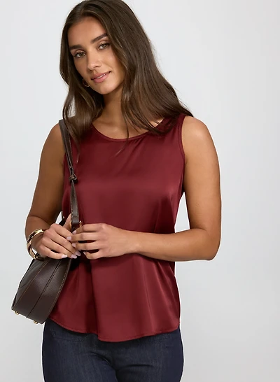 Satin Sleeveless Top