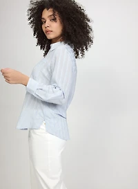 Shadow Stripe Rhinestone Blouse