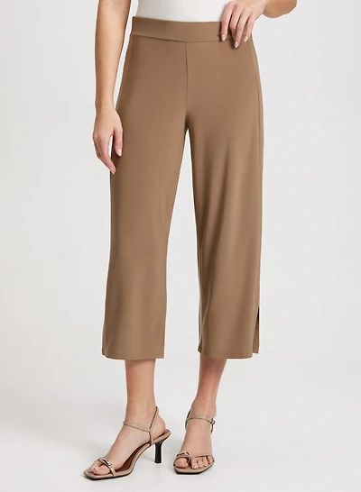 Capri jambe large à fentes
