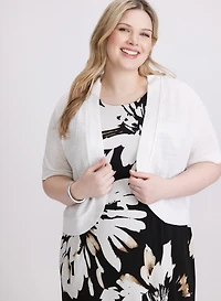 Boléro manches coude en tricot pointelle