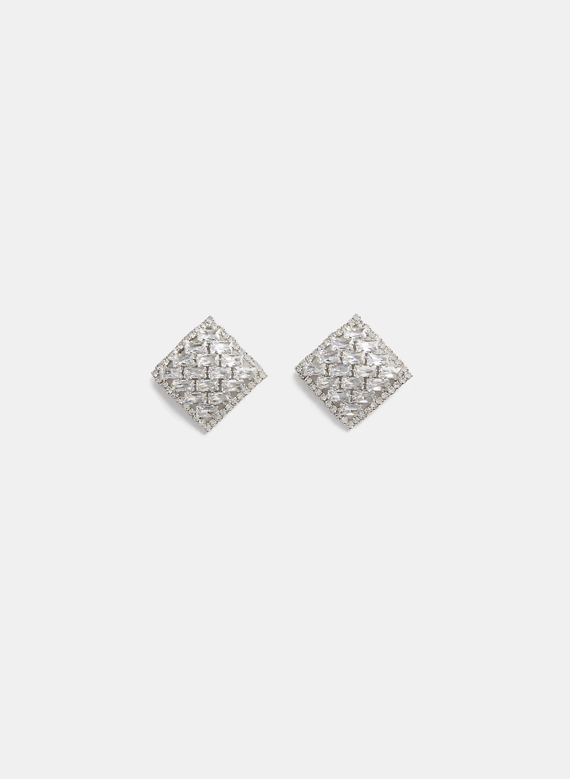 Cubic Zirconia Pavé Earrings