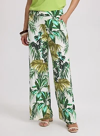 Pantalon Olivia à motif feuilles