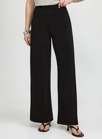 Wide-Leg Crepe Pants