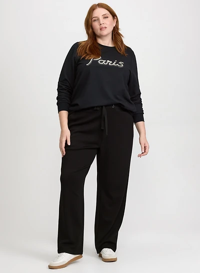 Paris Pearl Sweatshirt & Tie Waist Pull-On Pants