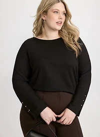 Embellished Boat Neck Top