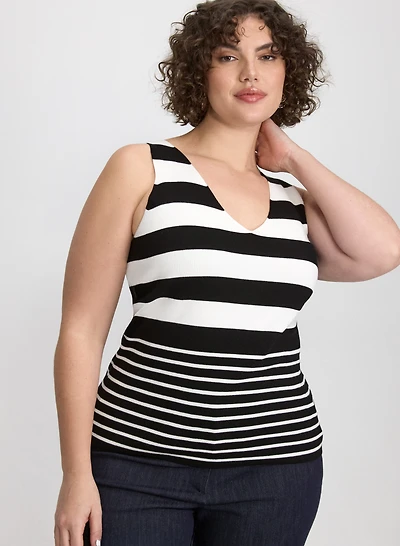 Haut sans manches à rayures