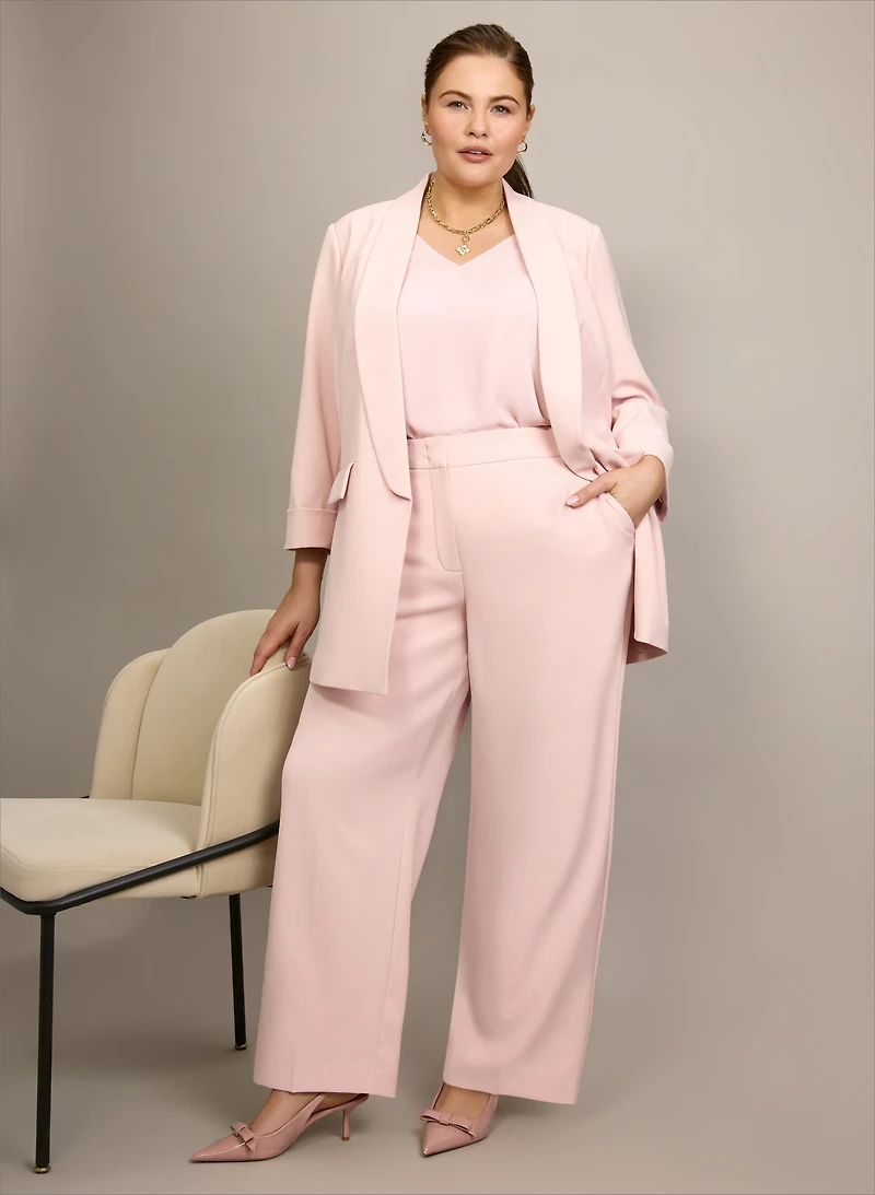 Veste à col châle et pantalon Olivia à jambe large