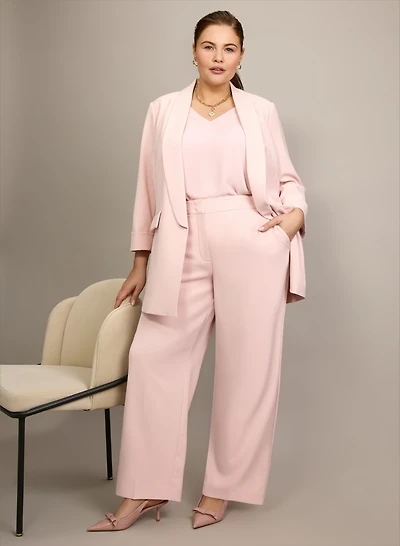 Veste à col châle et pantalon Olivia à jambe large