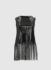 Sequined Fringe Hem Top