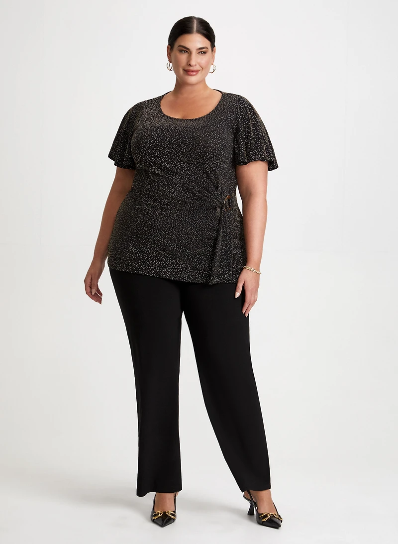 Glitter Top & Olivia Wide-Leg Pants