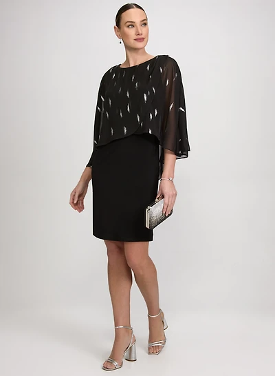 Robe fourreau à superposition en chiffon