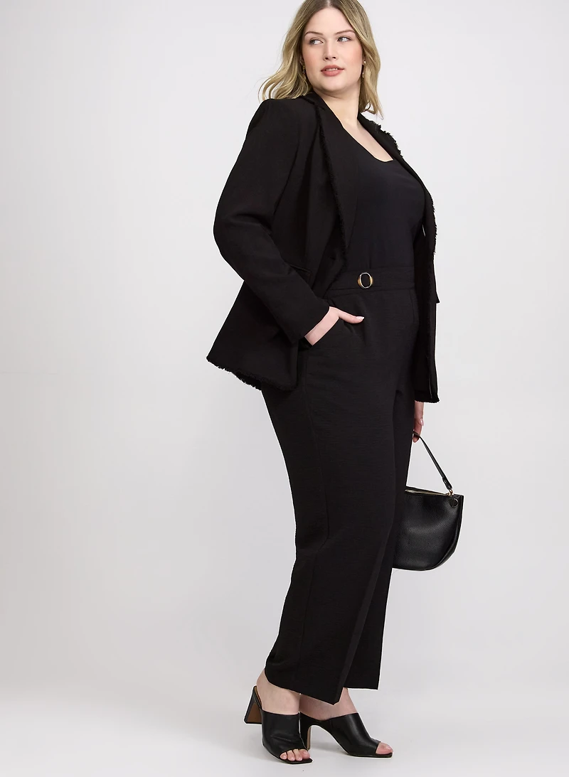 Ava Crinkle Straight-Leg Pants