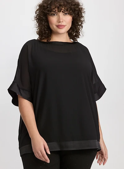 Chiffon Boat Neck Top