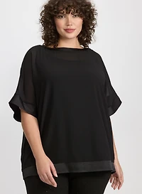 Chiffon Boat Neck Top
