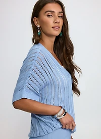 Cardigan court en tricot ottoman