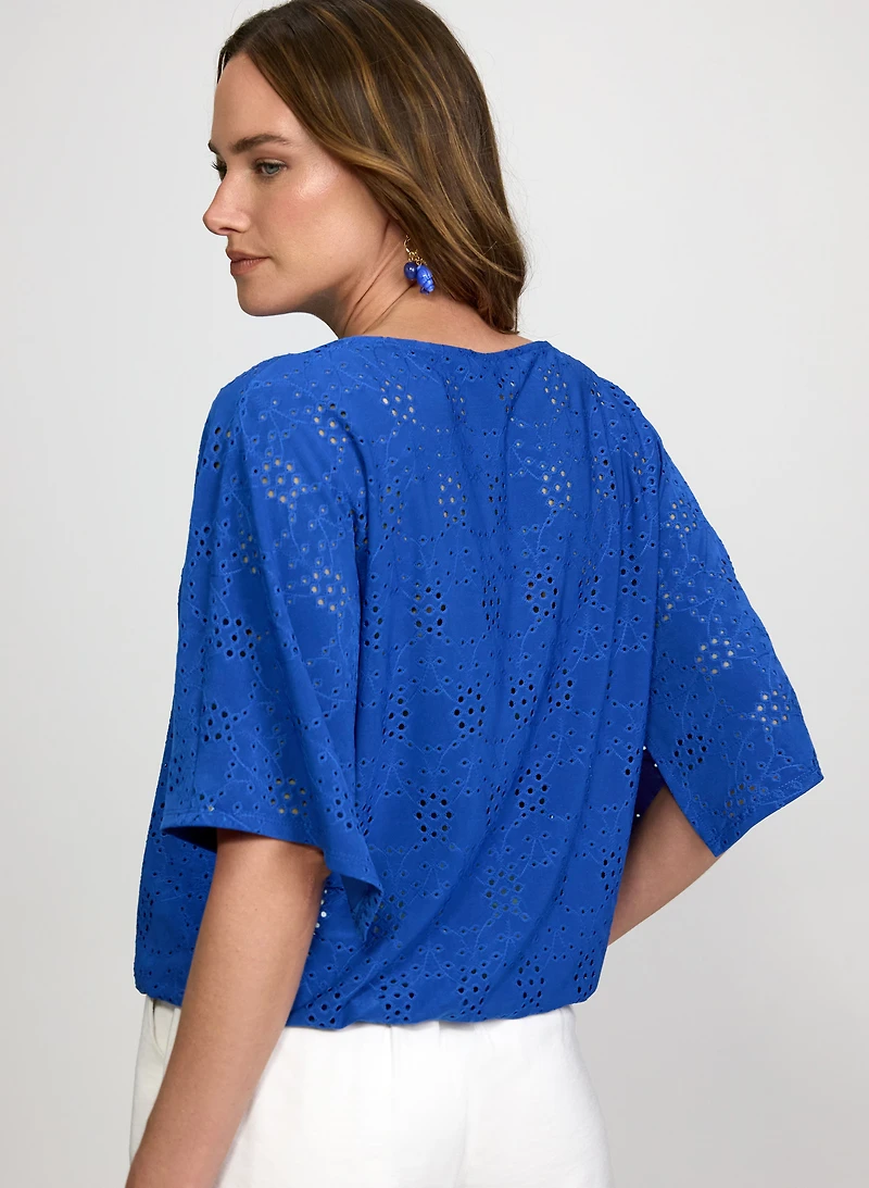 Eyelet Embroidered Top