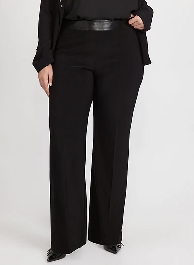Joseph Ribkoff - Vegan Leather Trim Pants