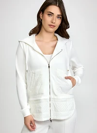 Quilted & Scuba Zip-Up Hoodie