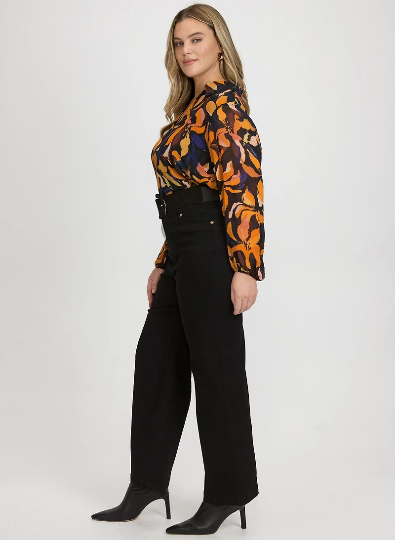 Pull-On Flare-Leg Jeans