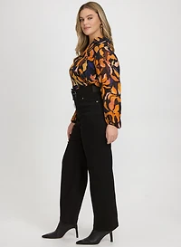 Pull-On Flare-Leg Jeans