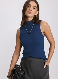 Mock Neck Sleeveless Knit