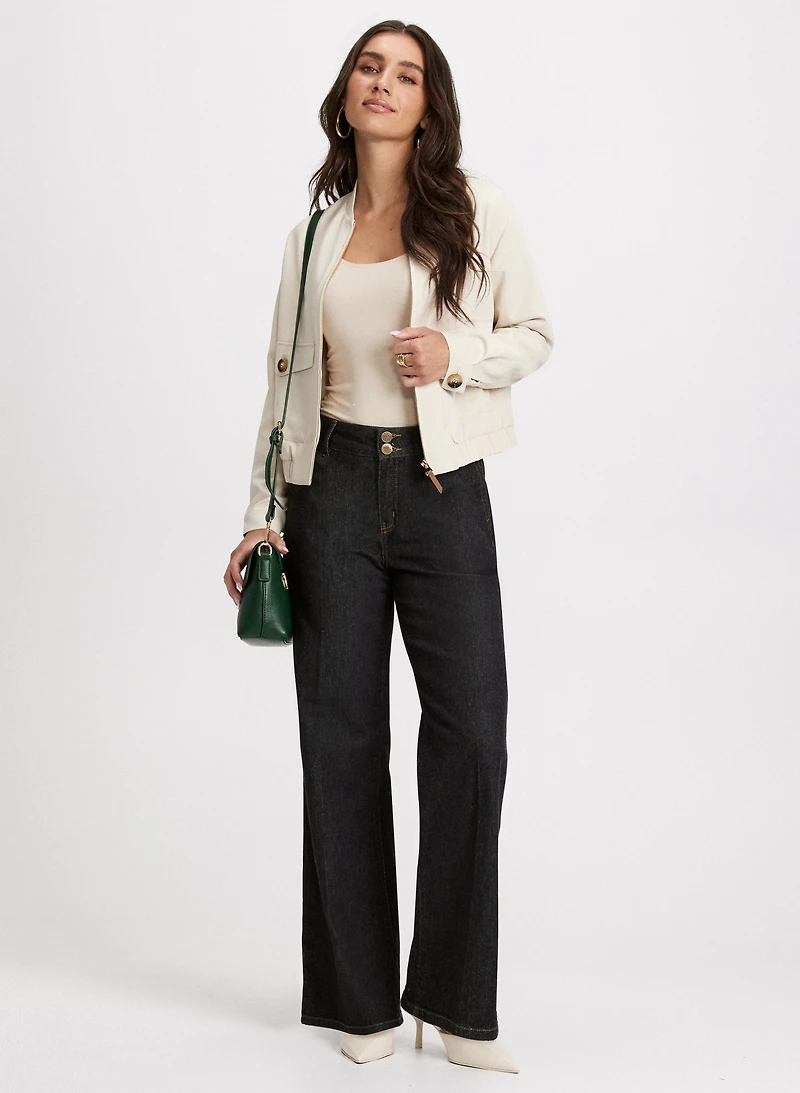 Bomber Jacket & Flare Leg Jeans