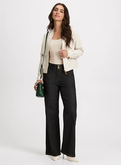 Bomber Jacket & Flare Leg Jeans