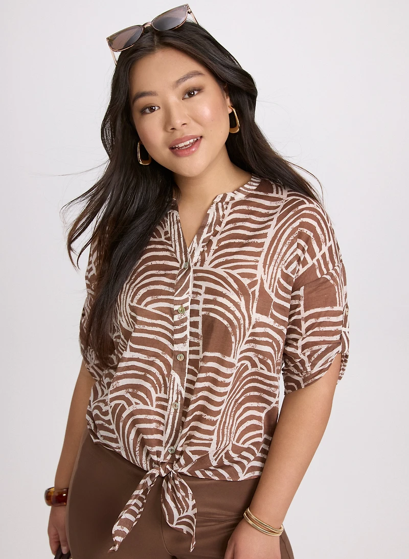 Abstract Cotton Blouse