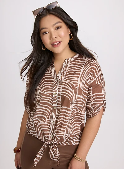 Abstract Cotton Blouse