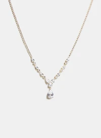 Crystal Teardrop Pendant Necklace