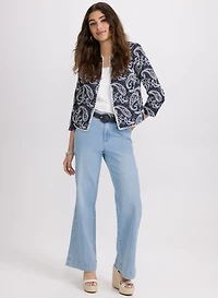 Paisley Embroidered Jacket & Wide-Leg Jeans