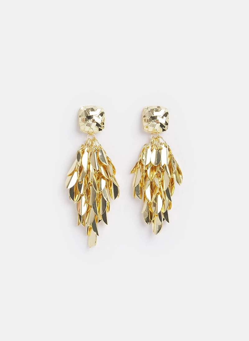 Leaf Cluster Drop Earrings