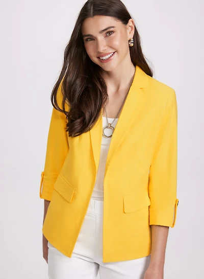 Linen-Blend Blazer