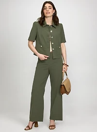 Veste en sergé et pantalon Olivia à jambe large