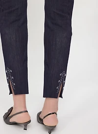 Pantalon à enfiler orné de cristaux