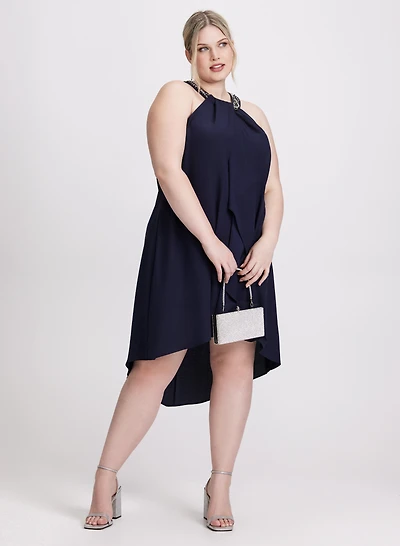 Robe à encolure licou billes