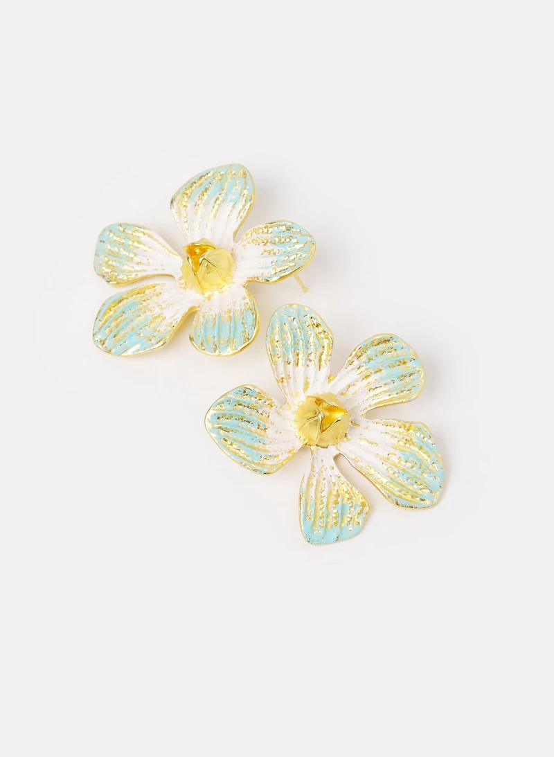 Boucles d'oreilles florales texturées