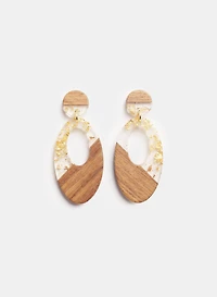 Boucles d'oreilles pendantes en bois