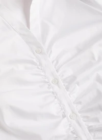 Pleated Detail Button Down Blouse