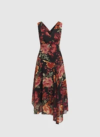 Floral Chiffon Midi Dress