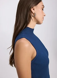 Mock Neck Sleeveless Knit