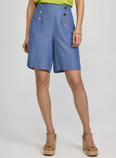 Short à enfiler détails boutonnés