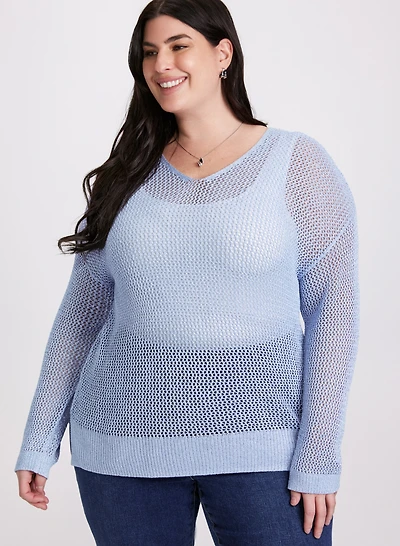 Pull en tricot ajouré