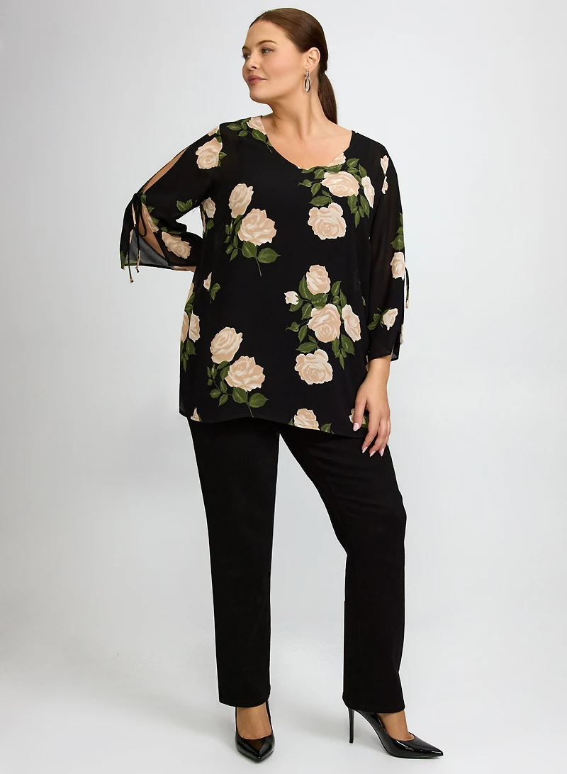 Floral Split Sleeve Blouse